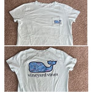 Vineyard Vines crystal blue cotton pocket Tee tropical theme Unisex sz XS NEW